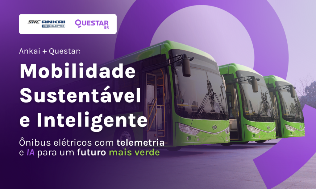 Ônibus elétrico com toda inteligência artificial de telemetria da Questar